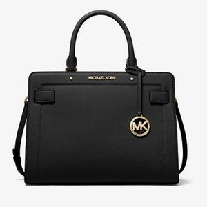 Michael Kors Saffiano Leather Satchel - Black - NWT